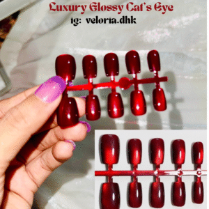 Wine red press on nail, wine red fake nail in bangladesh