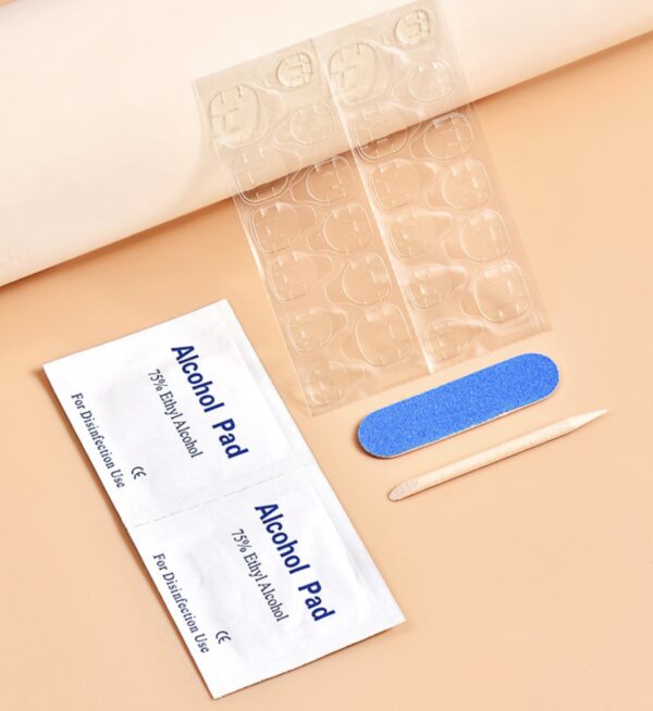 4-Piece Nail Manicure Tool Kit + 24 Glue Stickers